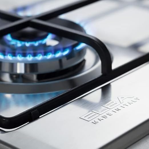 مسطح غاز إلبا - بيلت ان من الفولاذ المقاوم للصدأ، ٥ شعلات، ٩٠ سم، فضي - ELIO 95-545 L - الصورة 6