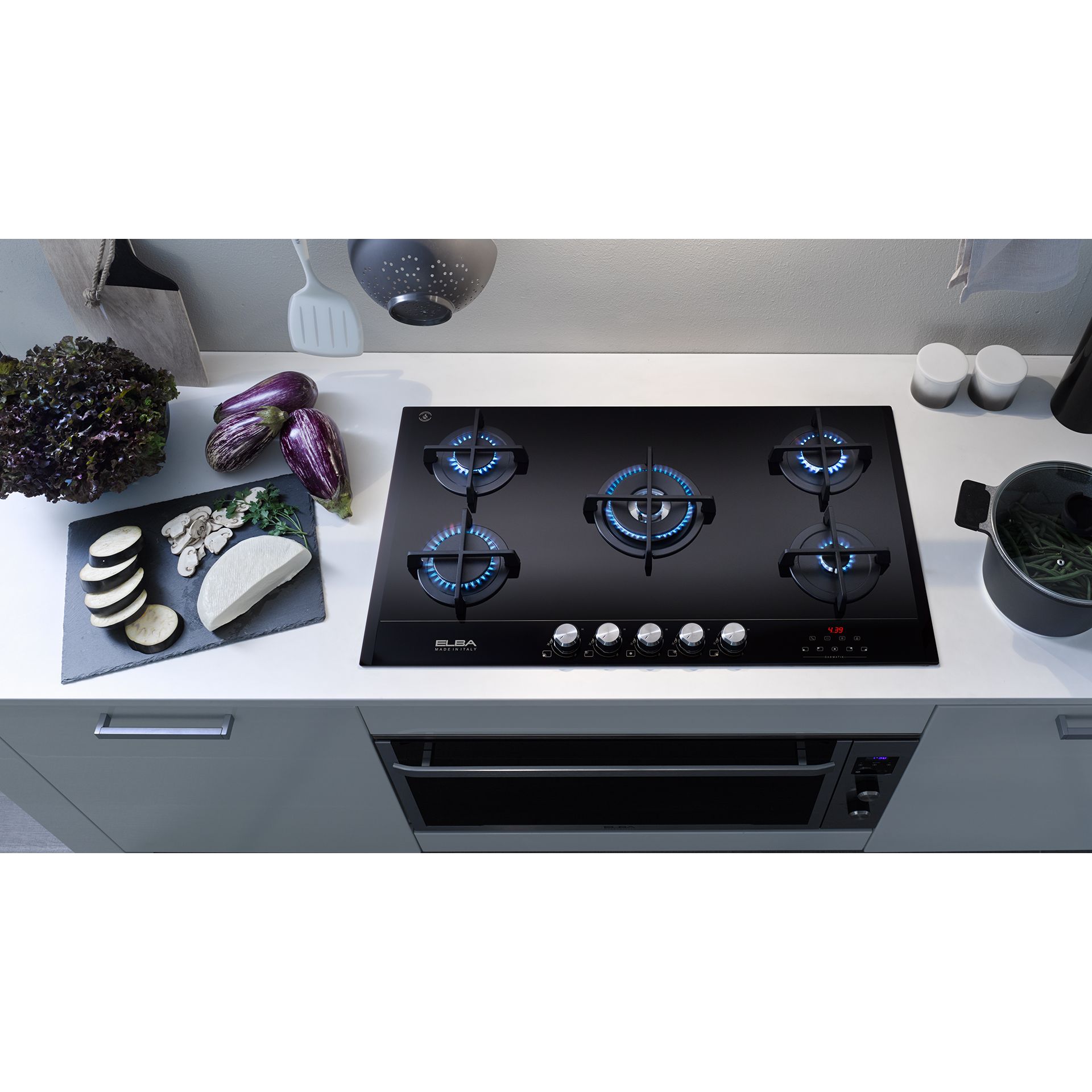 Elba Gas Built-In Hob, 5 Burners, Black- ELIO 95 G-MATIK - Image 5