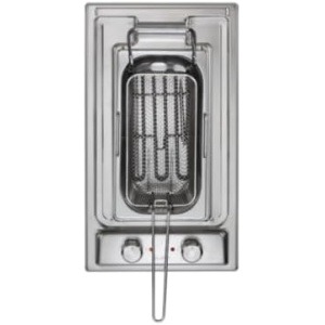 "مقلاة إلبا الكهربائية، ٣٠ سم، ستانلس ستيل، تحكم أمامي، ترموستات للتحكم، صينية زيت، سلة قابلة للاستخراج."