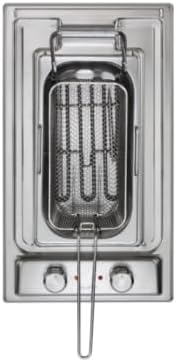 "مقلاة إلبا الكهربائية، ٣٠ سم، ستانلس ستيل، تحكم أمامي، ترموستات للتحكم، صينية زيت، سلة قابلة للاستخراج."