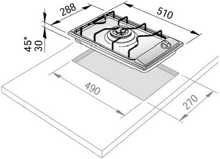 Elba Gas stove 30 cm - 2 gas burners - Stainless steel - Integrated electric - EN35-200XD - Image 2