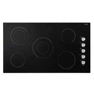 Elba Elio Electric Built-in Hob, 90cm, 4 Burners, Black - EVC 915 SK
