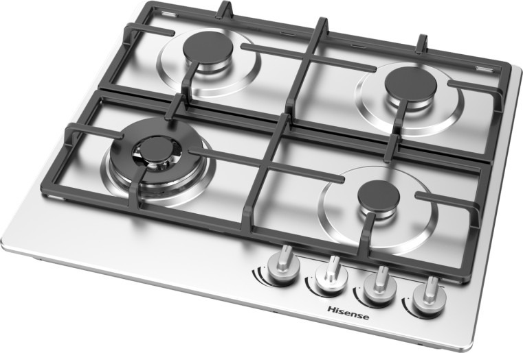 موقد غاز مدمج من هايسنس، ٤ شعلات، ٦٠ سم، ستانلس ستيل - GM663XHF - الصورة 2