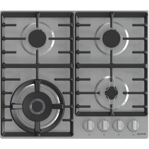 Gorenje , 60 cm Built in Gas Hob, Protected Gas Burners, Cast Iron Grids, One Hand Ignition, Inox,GW641X