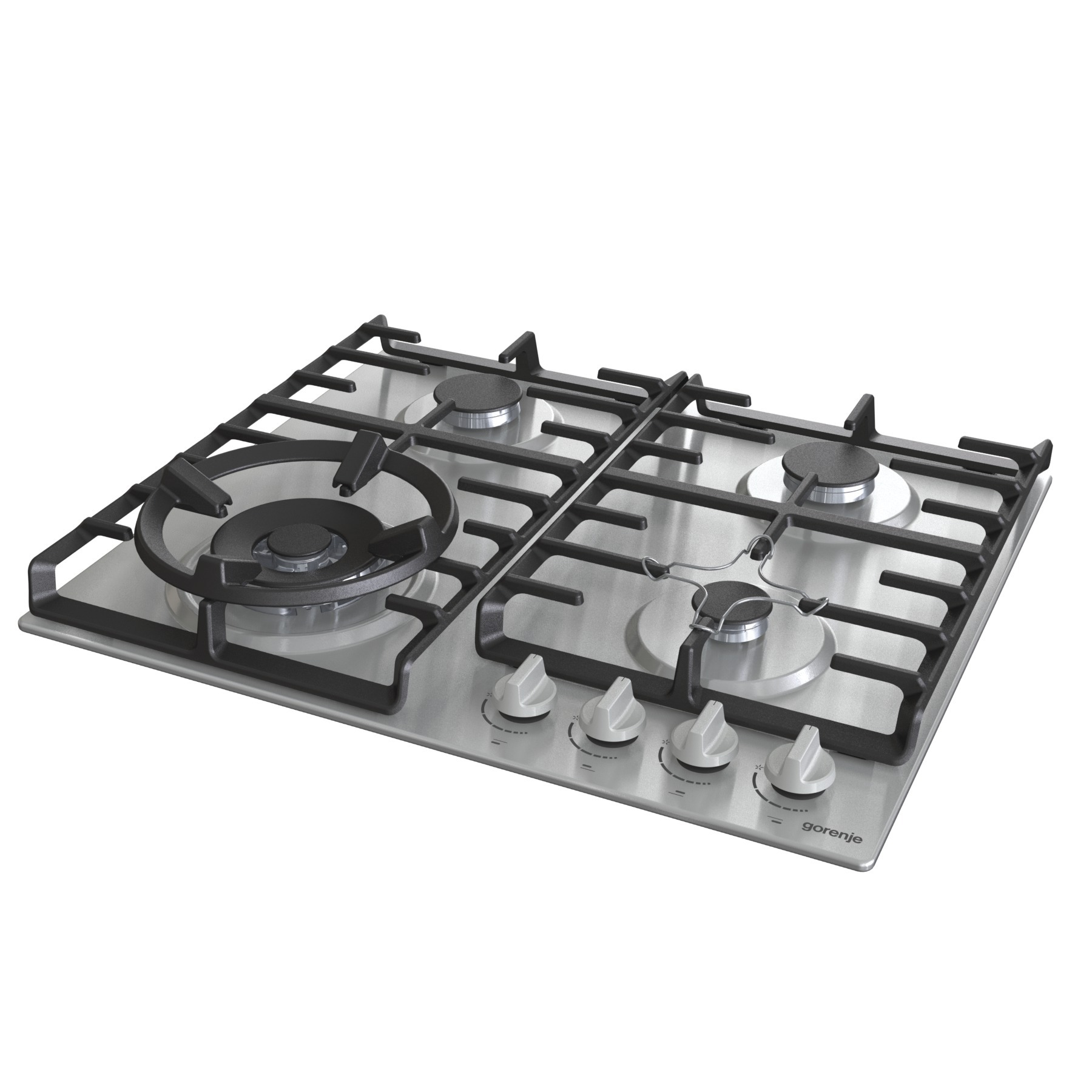 Gorenje , 60 cm Built in Gas Hob, Protected Gas Burners, Cast Iron Grids, One Hand Ignition, Inox,GW641X - Image 2