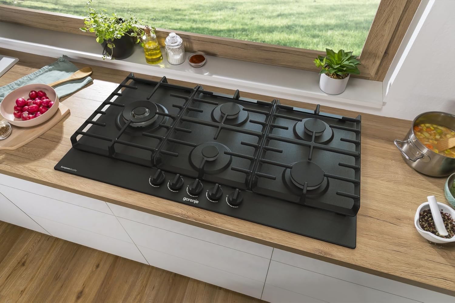 Gorenje , 90 cm Built In Gas Hob, 5 Gas Burners, Cast Iron Pan Support, One Hand Ignition, Balck,Gw951Mb - Image 6