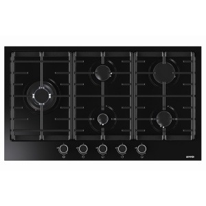 مسطح غاز جرونيا ، 90 سم، ستانلس ستيل، ٥ شعلات، تحكم أمامي، أمان كامل، تحكم بالغاز - GW961UXB