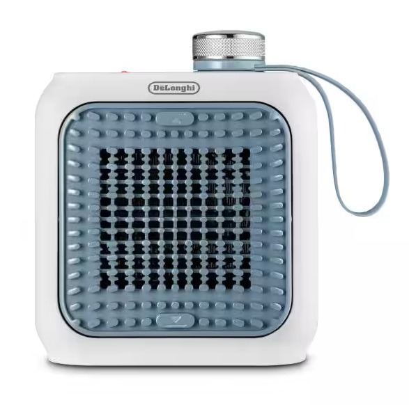 De’Longhi Capsule Desk Ceramic Fan Heater, 360 Watt, Light Blue - HFX10B03.LB