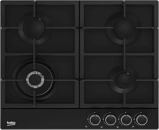 Beko Built-in Gas Hob, 4 Burners, Black- HIAW 64225 BX