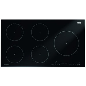 مسطح كهربائي اندكشن جرونيا ، 90 سم، زجاج سيراميك، 5 شعلات، تحكم باللمس، تحكم ذكي، يمنع الغليان الزائد، يبقى دافئًا، ذوبان سهل، هادئ جدًا - IT984USC