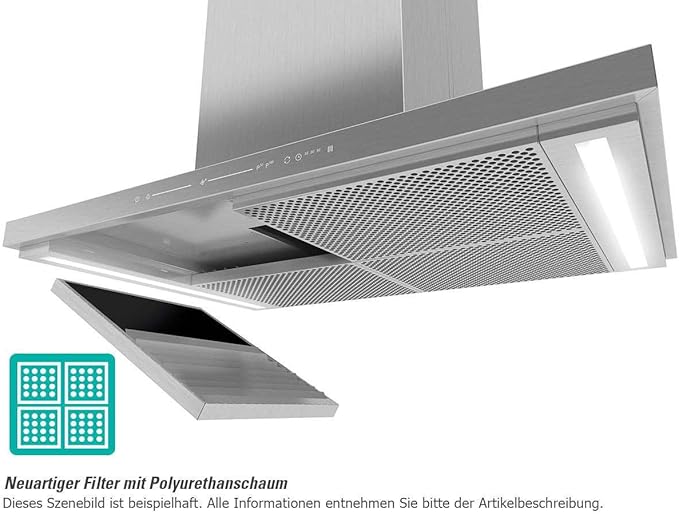 Gorenje Flat hood, 90 cm, Touch control, 3 speeds, air extraction : 650 m³/h, Washable stainless steel filters - WHT943E4XBG - Image 3