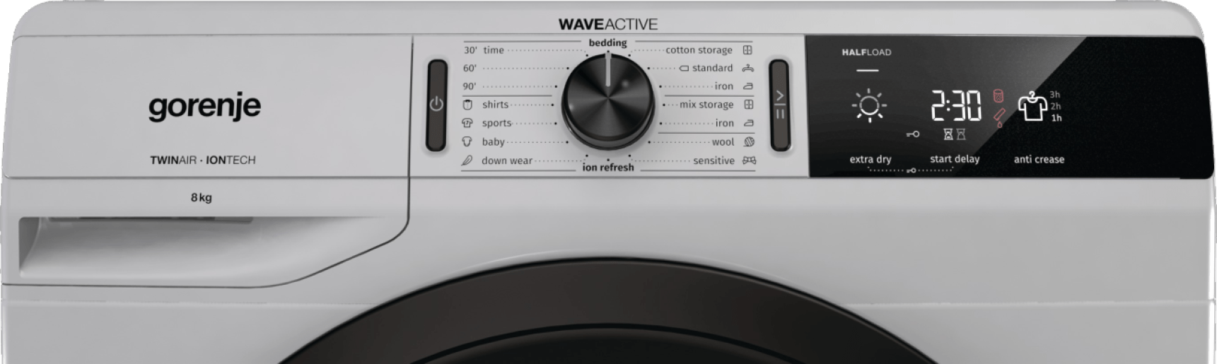 مجفف جرونيا ٦٠ سم، حمولة من ١ إلى ٨ كجم، ١٦ برنامجًا، لوحة تحكم قابلة للقفل، خاصية منع التجعد، خاصية تأخير البدء، برامج البخار، تقنية أيون تيك، تنظيف سهل للفلتر، مستشعر رطوبة، نصف حمولة - DE82ILA-G - الصورة 3