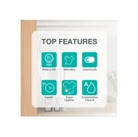 مجفف جرونيا بمضخة حرارية، ٦٠ سم، سعة تجفيف: حوض كبير، سعة ١٠ كجم، ١٥ برنامجًا، واي فاي، نظام أسماء النطاقات (DNS12) - الصورة 3