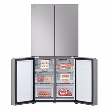 ثلاجة إل جي بأربعة أبواب، سعة ٥٣٠ لترًا، ضاغط عاكس، تبريد خطي، هايجين فريش+، واي فاي، تشطيب من الفولاذ المقاوم للصدأ (GC-B22FFLZB) - الصورة 4