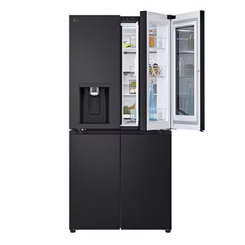 ثلاجة إل جي إنستافيو، ماكينة صنع الثلج بأربعة أبواب، بتقنية العاكس الرقمي، لون أسود مطفي (GC-X22FFQAB) - الصورة 7