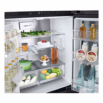 ثلاجة إل جي إنستافيو، ماكينة صنع الثلج بأربعة أبواب، بتقنية العاكس الرقمي، لون أسود مطفي (GC-X22FFQAB) - الصورة 8