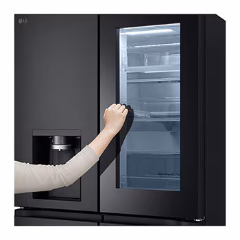 ثلاجة إل جي إنستافيو، ماكينة صنع الثلج بأربعة أبواب، بتقنية العاكس الرقمي، لون أسود مطفي (GC-X22FFQAB) - الصورة 9