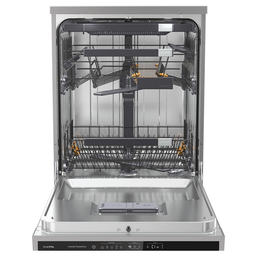 غسالة أطباق جرونيا قائمة بذاتها، ٦٠ سم، رمادية، ١٦ فردًا، ٣ سلال، ٥ برامج - GS66265X - الصورة 3