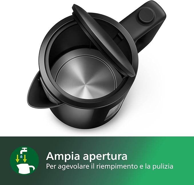 غلاية كهربائية من فيليبس - ٢٢٠٠ واط، ١.٧ لتر، مؤشر مستوى الماء، أسود، بلاستيك - HD9318/20 - ضمان سنتين من راية - الصورة 3