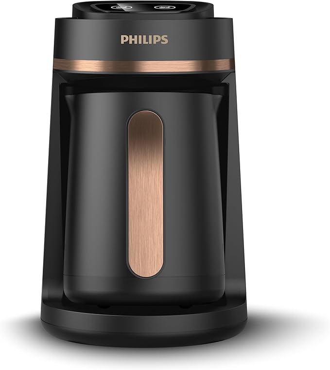 Philips Turkish Coffee Maker Series 5000-735W, 4 cups capacity, Slow brew function, Ready indicator, Automatic shut-off, Black and bronze - HDA150/60 - 2 years warranty from Raya