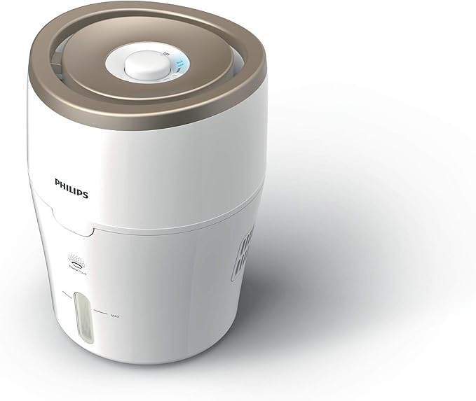 مرطب هواء فيليبس سلسلة ٢٠٠٠ - غرف تصل مساحتها إلى ٣٥ مترًا مربعًا، معدل ترطيب ٢٥٠ مل/ساعة، لون أبيض وشامبانيا - HU4811/90