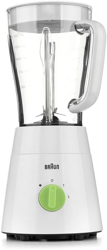 Braun PowerBlend Jug Blender, 500W Motor, 1.5L Capacity, 4-Blade System, Adjustable Speeds, Grinder Mill Attachment, White – JB0115WH - Image 2