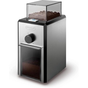 Delonghi burr coffee grinder with grind selector and quantity control- kg89  international warranty