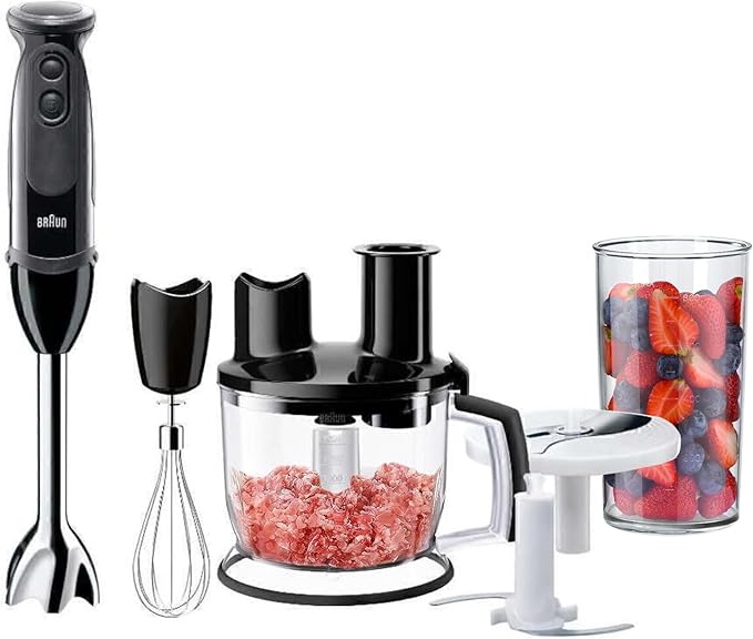 خلاط يدوي براون MQ5275BK 5 في 1 - 1000 واط - أسود - ضمان لمدة عامين من راية