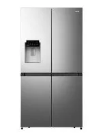 ثلاجة جرونيا كروس دور مع فريزر، 90 سم، 4 أبواب، 585 لتر، فضي، انفرتر، مع موزع مياه NRM918FVX