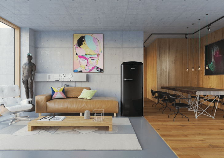 ثلاجة جرونيا ، تحكم ميكانيكي، منطقة مقرمشة مع خاصية التحكم بالرطوبة، نظام أيون إير مع تبريد ديناميكي، شريط LED جانبي، 4 رفوف زجاجية - ORB153BK - الصورة 7