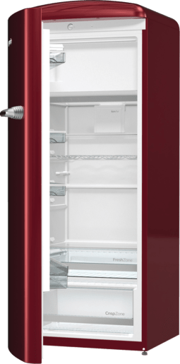 ثلاجة جرونيا ، تحكم ميكانيكي، CrispZone مع نظام التحكم بالرطوبة، IonAir مع DynamiCooling، شريط LED جانبي، 4 رفوف زجاجية - أحمر ORB153R - الصورة 2