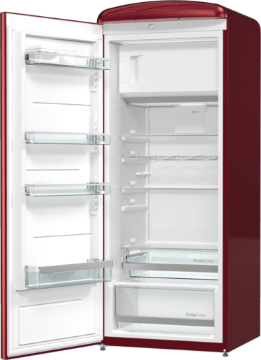 ثلاجة جرونيا ، تحكم ميكانيكي، CrispZone مع نظام التحكم بالرطوبة، IonAir مع DynamiCooling، شريط LED جانبي، 4 رفوف زجاجية - أحمر ORB153R - الصورة 3